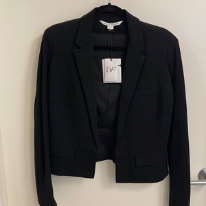 New With Tags Diane von Furstenburg Cropped Black Blazer